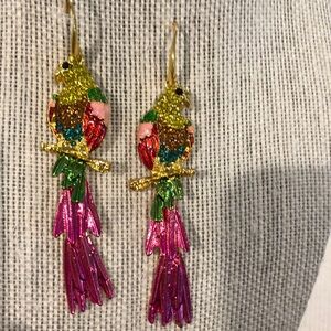 Colorful bird earrings